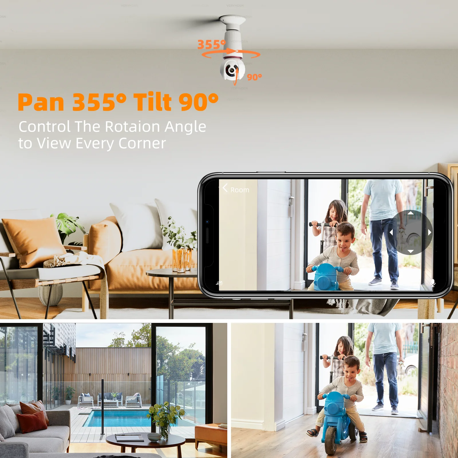 หลอดไฟ E27กล้องตรวจการณ์5MP 5G WiFi 2ชิ้นกล้องวิดีโอรักษาความปลอดภัยกล้องดิจิตอลซูม10X การมองเห็นได้ในเวลากลางคืนวิดีโอติดตามมนุษย์