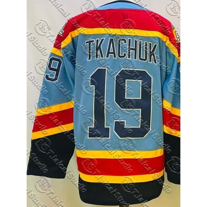 

2025 Stanley Cup Champions Hockey 19 Matthew Tkachuk JerseysRoberto Luongo Reverse Retro quick drying Long Slevees T-shirts