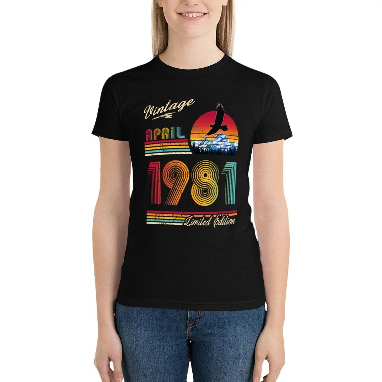 April 1981 Birthday T-Shirt cute tops graphics cute clothes Female clothing Woman fashion