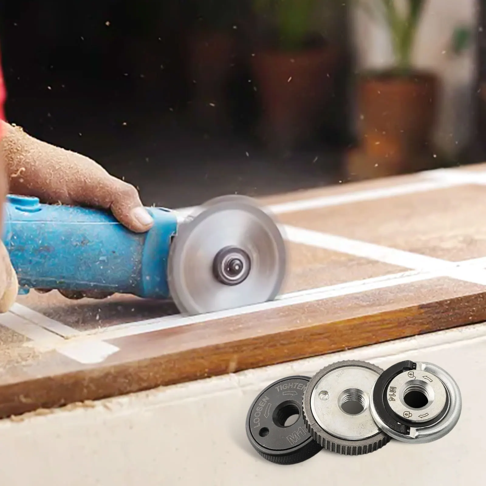 For Bosch Metabos Angle Grinder-M14 Quick-Release Flange Nut Self-Locking Pressing Plate 45# Steel High Strength Alloy Tool