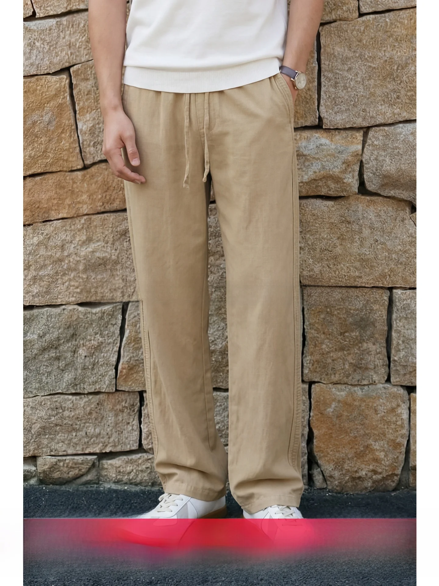 Uader Men's Casual Trousers Loose Straight Leg Spring Autumn New Style Breathable Lyocell Linen Mixed Fabric Comfortable Shorts