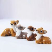 Vivid Artificial Fur PVC Imitation Sika Deer Grey Brown Mini Style Artificial Deer Reindeer Fairy Garden Miniatures Home Decor