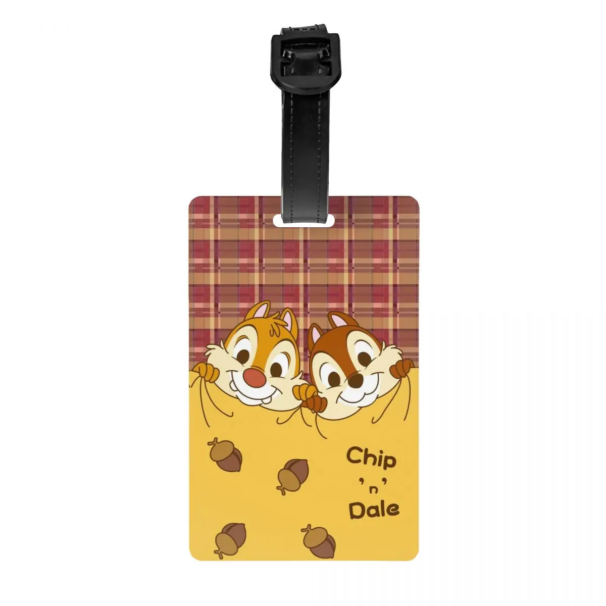 

Custom Funny Cartoon Chip And Dale Luggage Tag With Name Card Privacy Cover ID Label for Travel Bag Suitcase