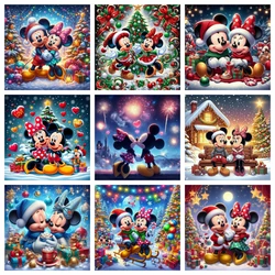 Mickey and Minnie Christmas 5D DIY Diamond Painting Cross Stitch Disney Cartoon Mosaic Full Drill Square Embroidery Home Decor