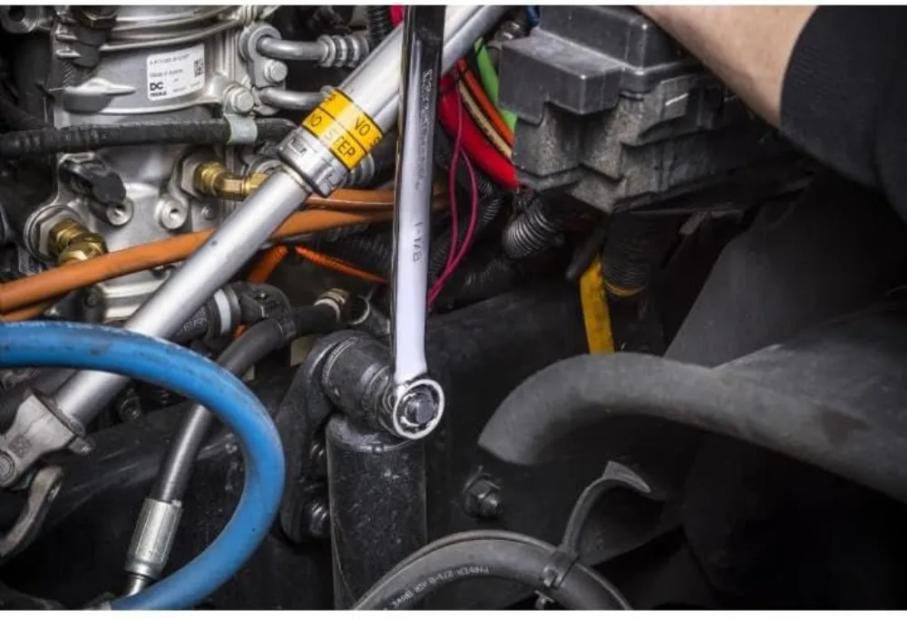 22-Piece 12-Point Long Pattern Metric Combination Wrench Set for Tight Spaces and High Torque