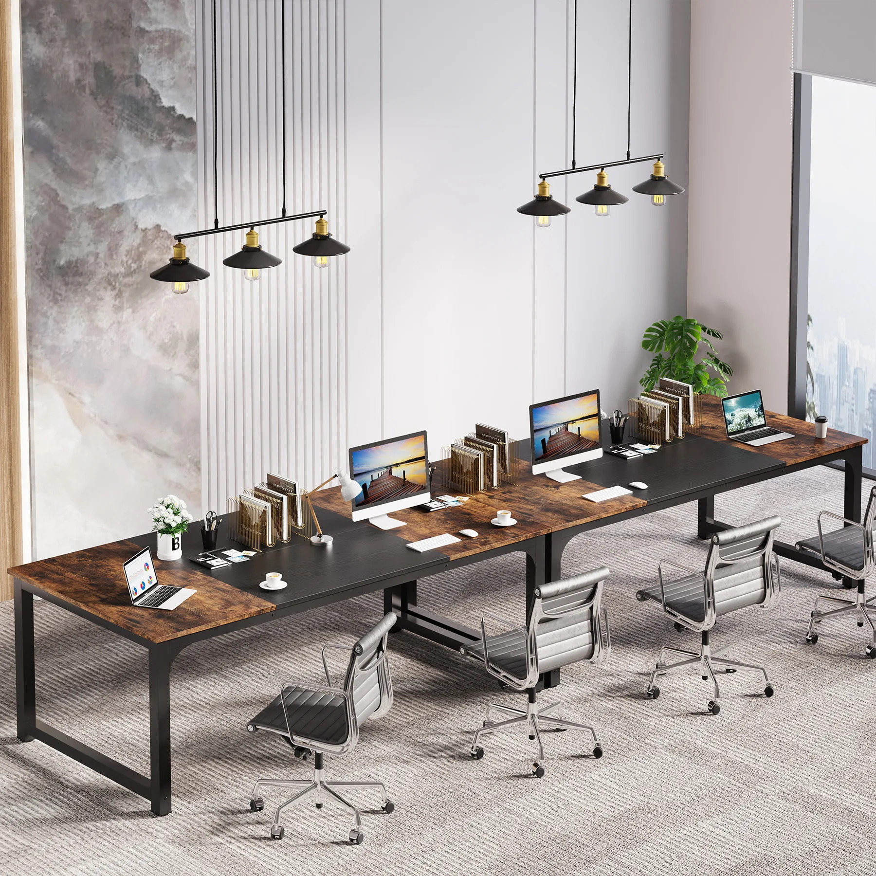 Desk 1.8 meters, bedroom home desktop thickened meeting staff office 2 people rectangular integrated table simple