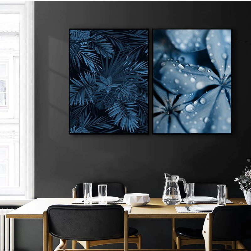 Succulents Blue Dandelions Poster Monstera Leaves Wall Art Canvas Painting Nordic Printed Pictures for Living Room Home Decor