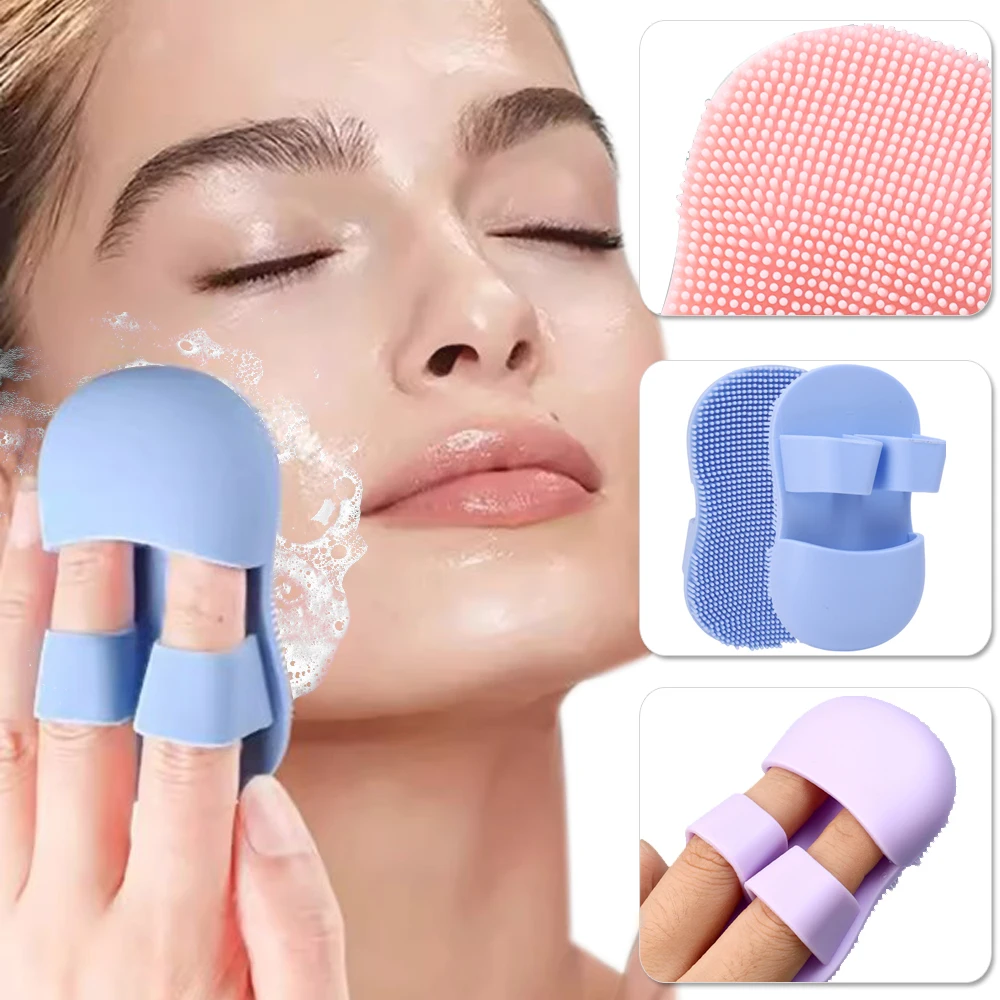 Mini Finger Wash Brush Silicone Facial Deep Pore Skin Care Scrub Cleanser Tool Soft Deep Cleaning Massage Brushes Makeup Brush