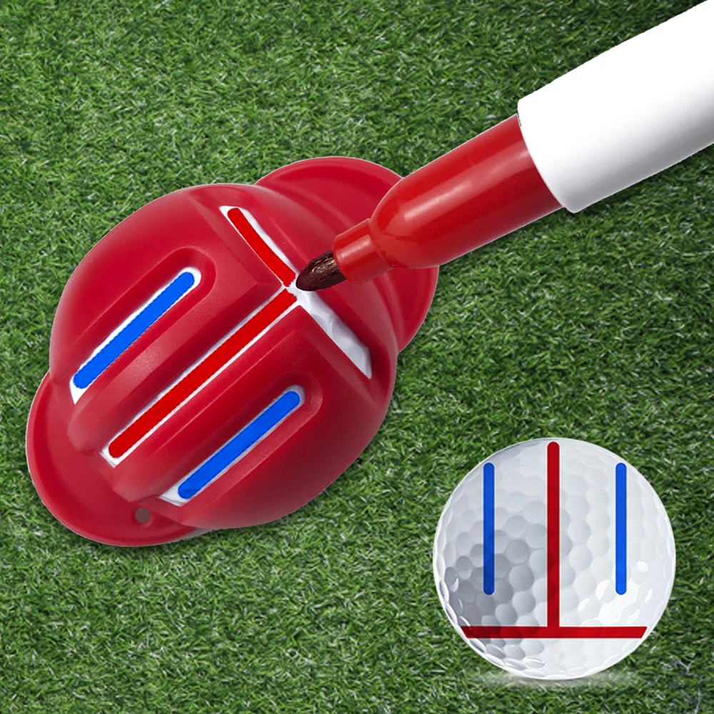 علامة كرة جولف مكونة من 3 خطوط، أداة محاذاة مع قلم استنسل، أدوات تدريب الجولف للتمرين في الهواء الطلق، ملحقات رياضية الخريف