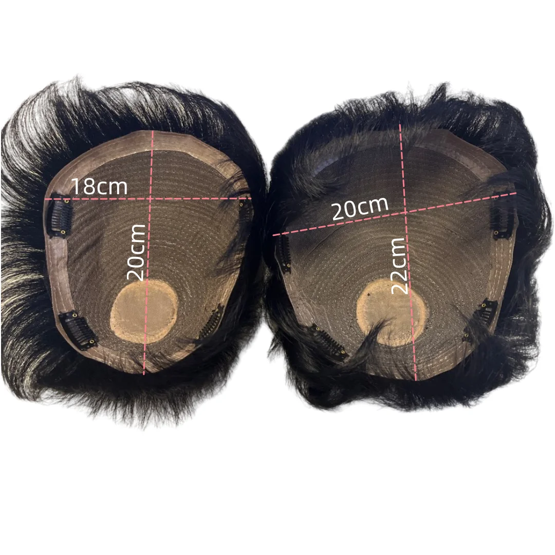 100% Natural Human Hair Toupee with 4 Clips on Short Hair Replacement System Prosthetic Men\'s Wig Male Pieces For Men Baldness