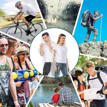 12件式拋棄式防水雨衣戶外健行登山旅行應急透明便攜成人雨披 12 最佳銷售 雨衣 - №10