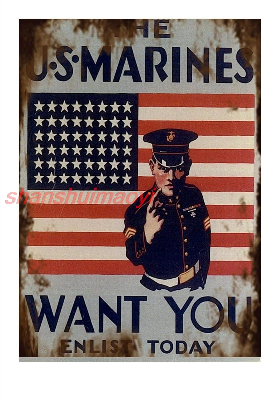 Recruitment Poster Plaque WW2 Poster Metal Sign Home Bar Pub Garage Military Office Wall Decor Metal Tin Sign Military Fan ASC