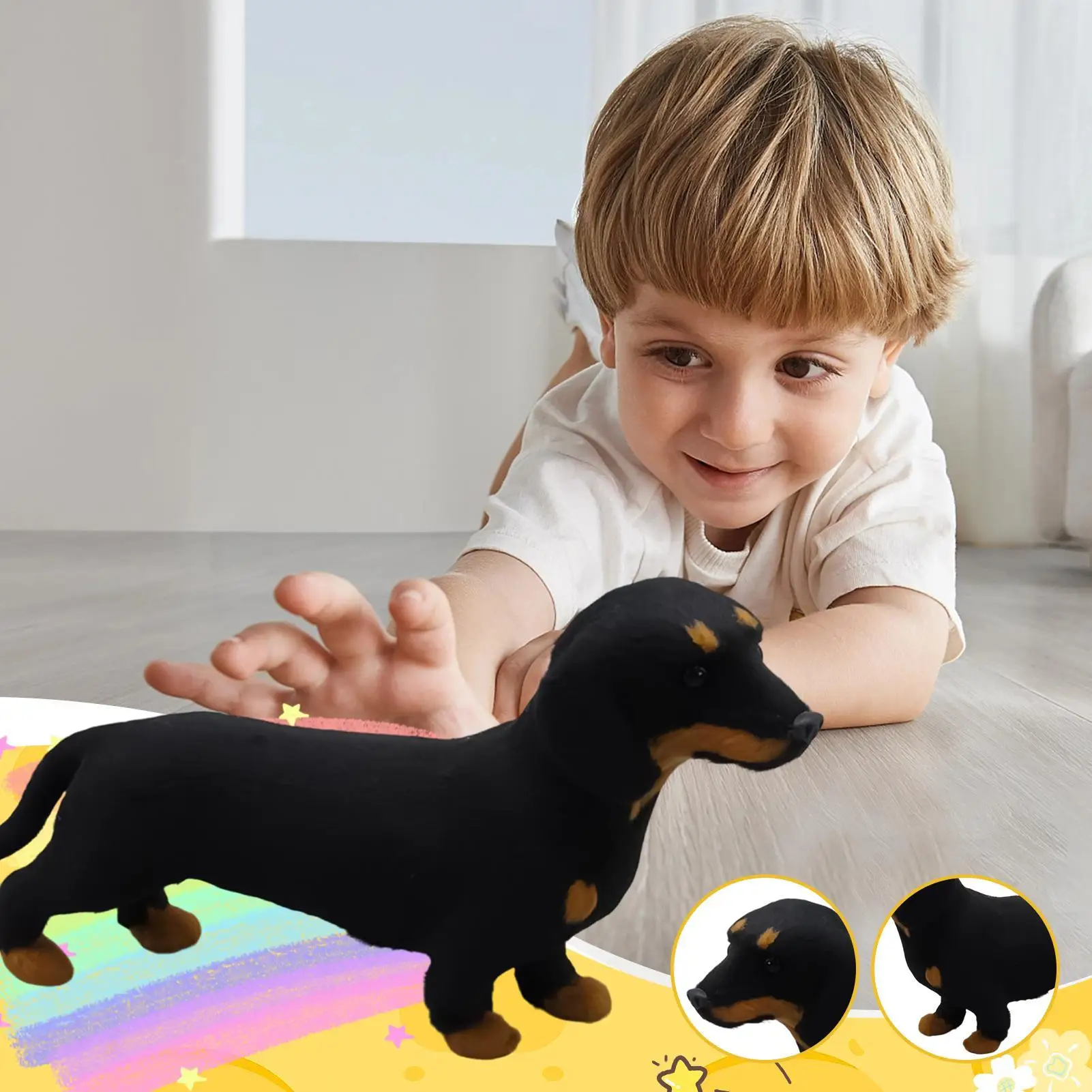 لعبة Dachshund القطيفة طويلة الجسم الكلب محشوة الحيوان لطيف واقعية الكلب بلوشي لينة السجق الكلب اللعب هدية لعيد الميلاد عيد الميلاد