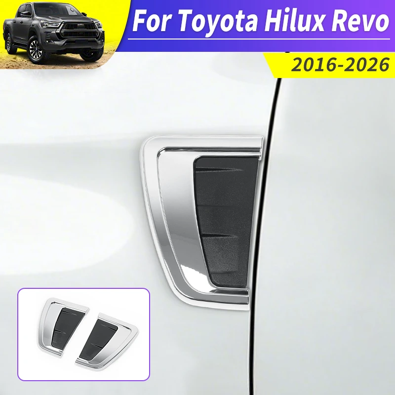 

Для пикапа Toyota Hilux Revo 2016-2026: Декоративные накладки на боковые крылья, серебристые, из АБС-пластика, аксессуары для внешнего тюнинга