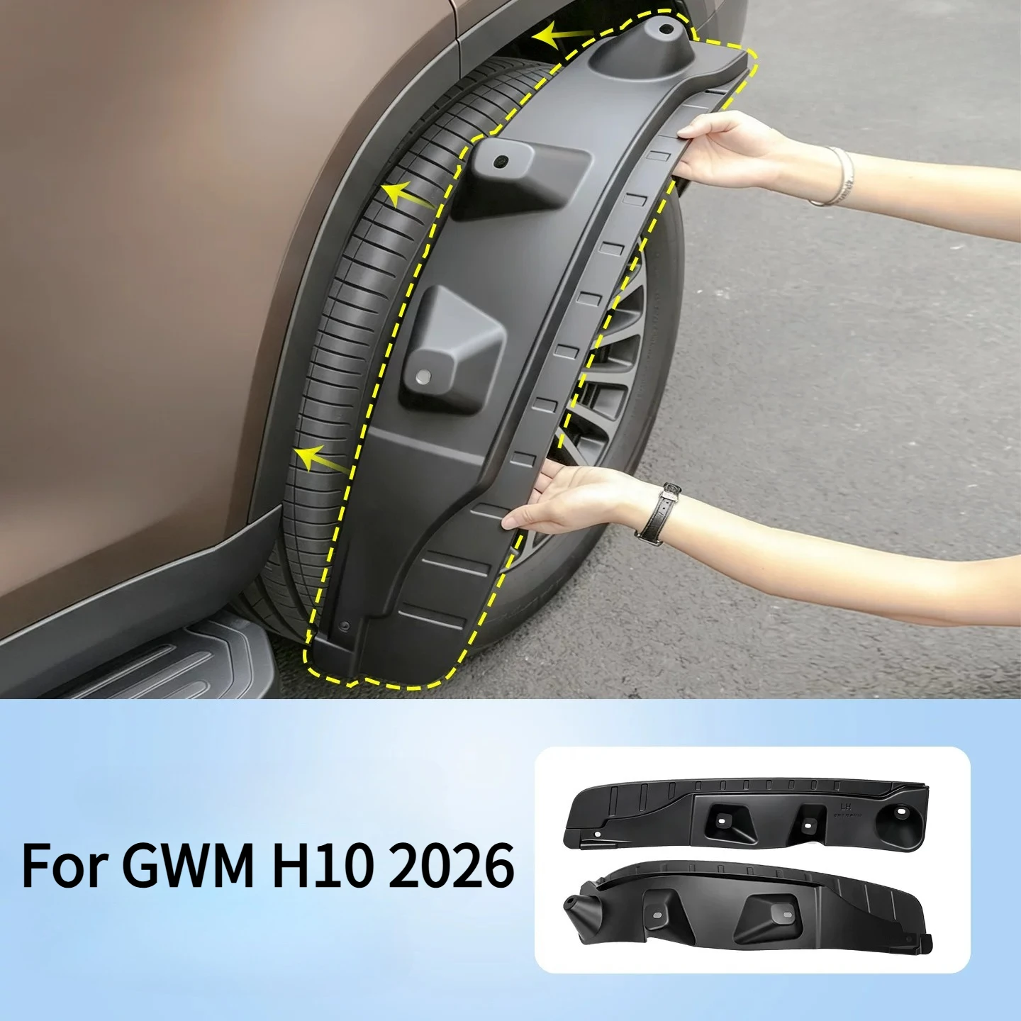 For GWM H10 2026 Rear Wheel Inner Liner Mudguard Thickened Mud and Sand Protection Decorative Upgrade Accessories
