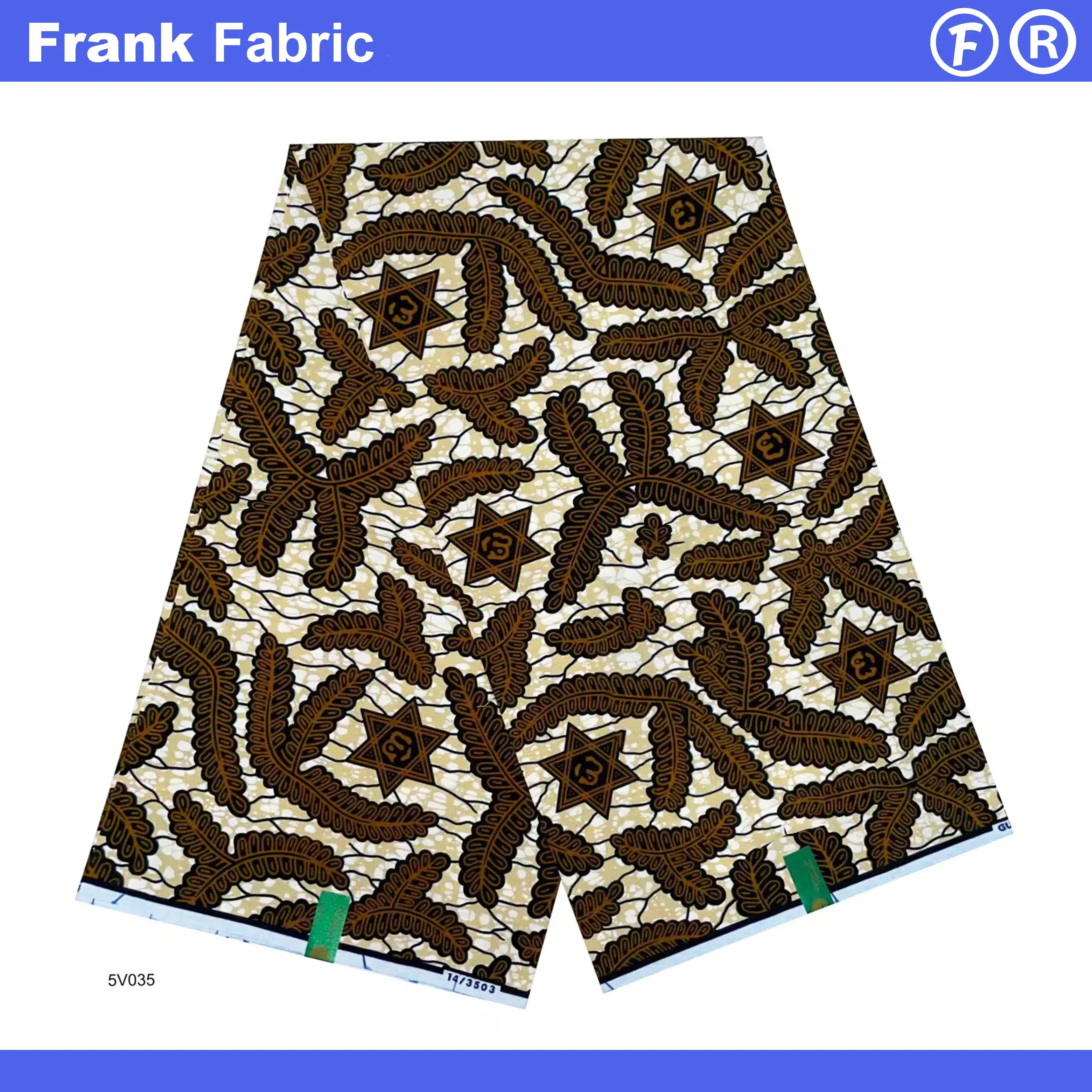 

Хлопчатобумажная ткань Hollandais с африканским восковым принтом, 6 ярдов, предварительно промытая голландская ткань Анкара, батик для изготовления платьев, оптовый заказ FF2508.75