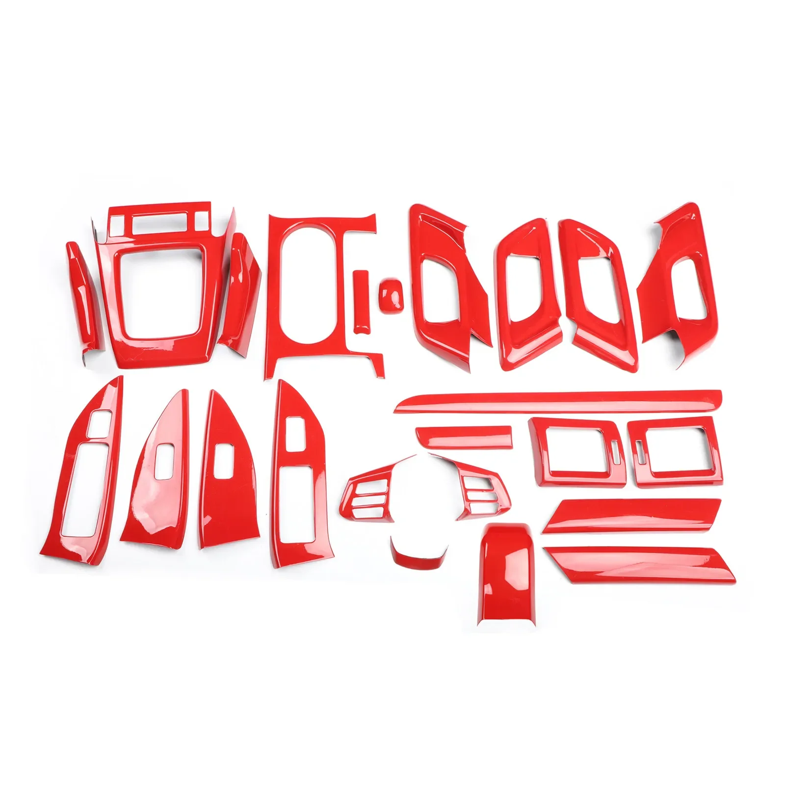 Left Hand Drive Red Car Interior Full Set Interior Decoration Trim Kit for Subaru Forester SJ 2013 2014 2015 Pre-facelift