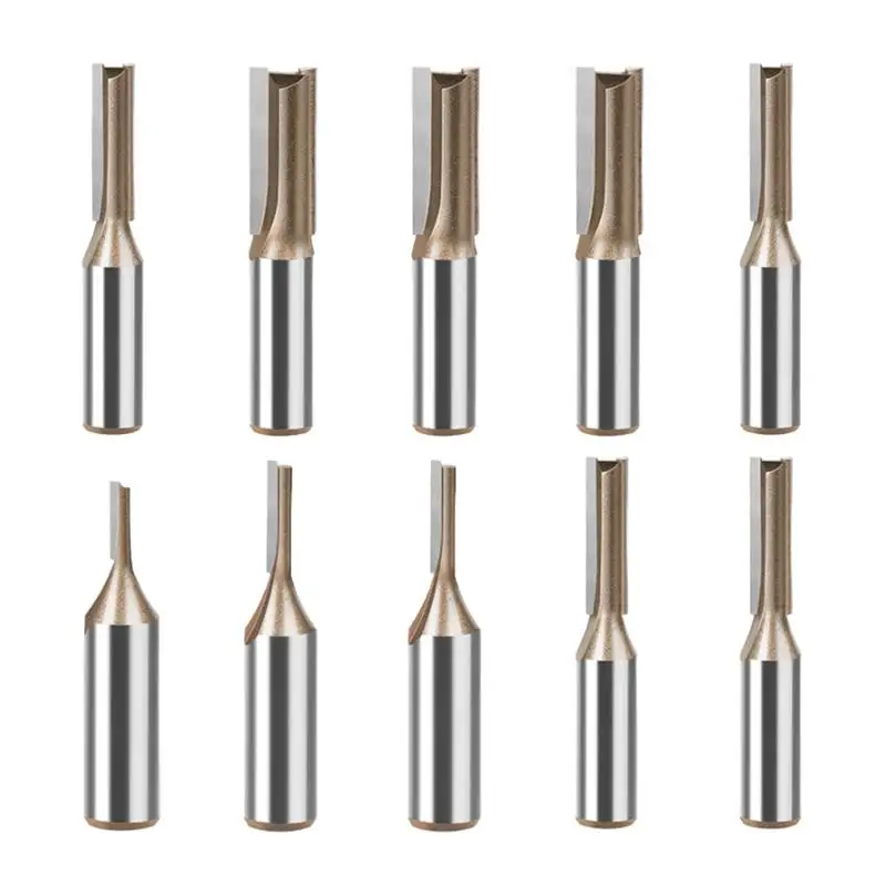 

Edging Router Bits 1/4 Inch Shank Router Bit Set Milling Cutter Woodworking Tools 10pcs Precise Cutting For Composite Materials