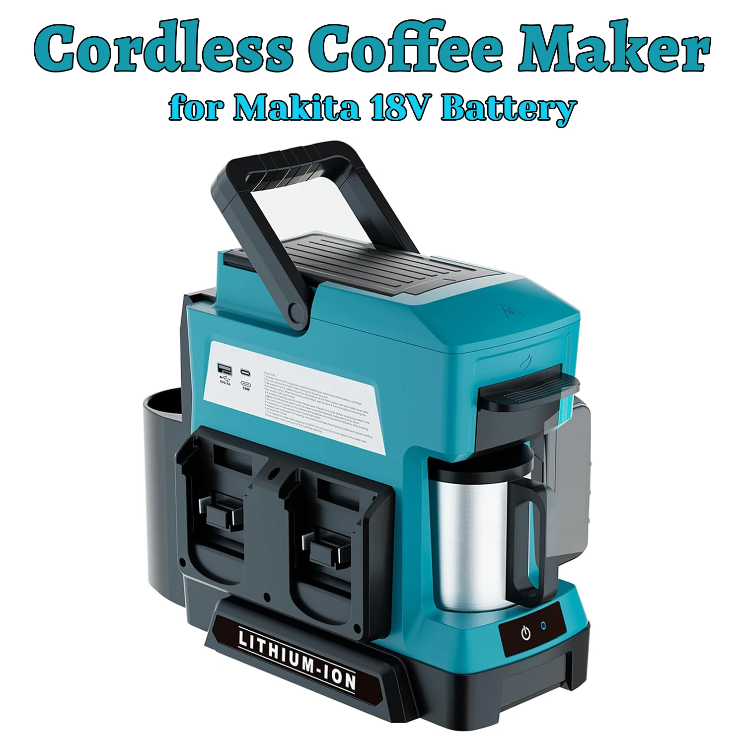 Cordless Drip Coffee Maker For Makita 18V Battery 3 Brewing Options With Grinder Portable Coffee Machine Camping Jobsite
