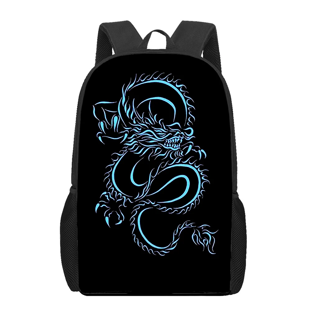 Blue Dragon 3D School Backpack for Kids Teenager Boys Girls Large Capacity Rucksack Children Student Trend Bookbags 16 Inches