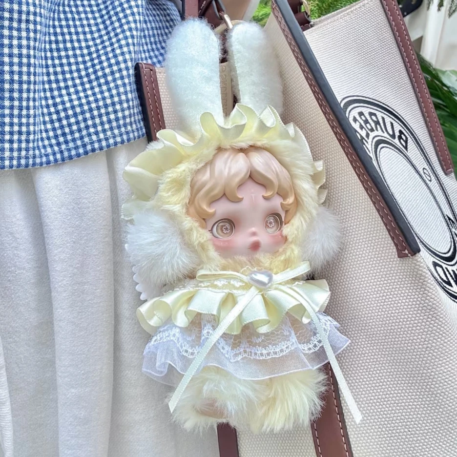 Angel Cloths Rabbit Ears for 10cm Skullpanda V1 V2 Handmade Clothes Vinyl Doll Outfits Replacement Costume Sets Cute Toy Gifts