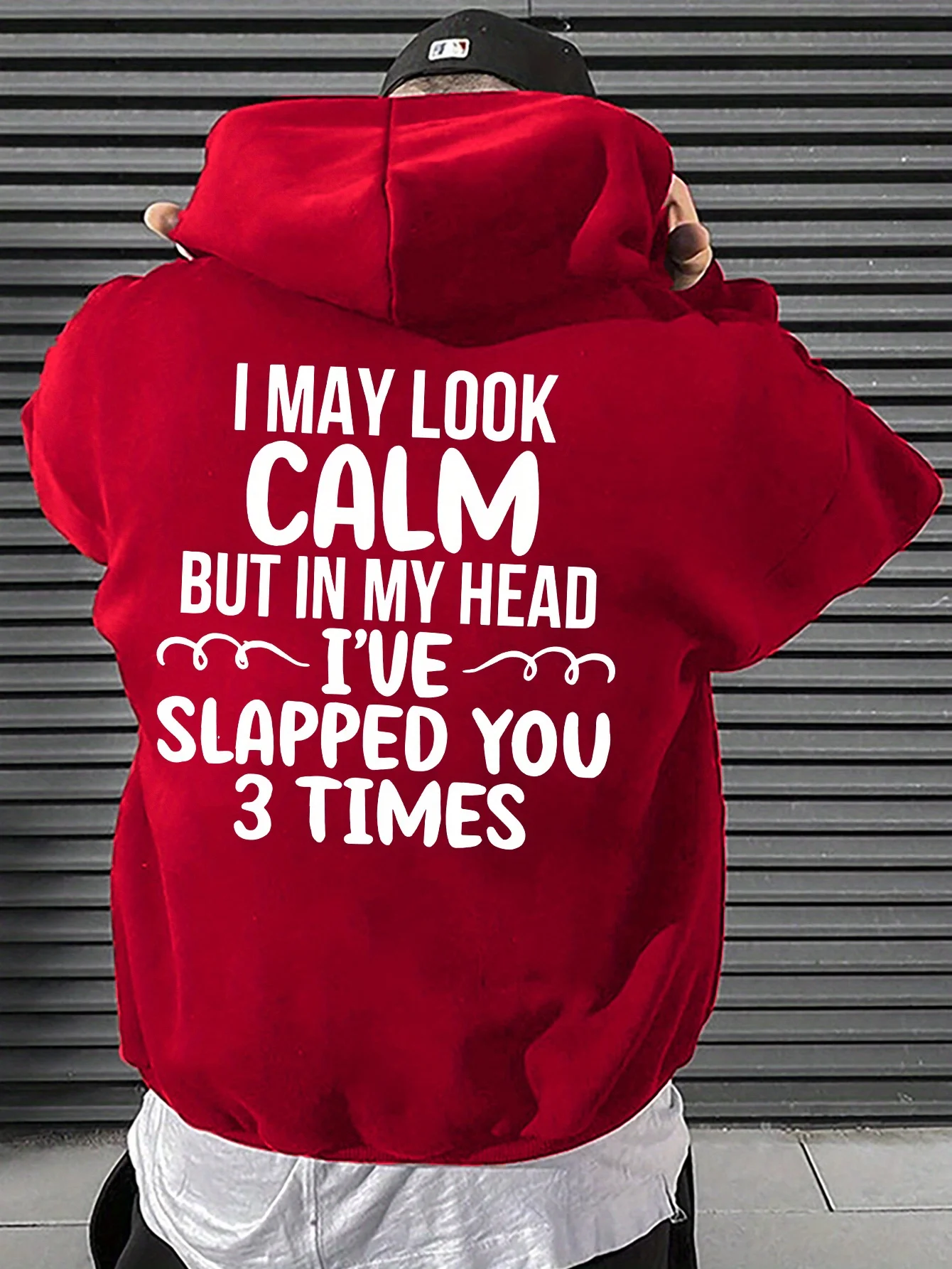 Street Fashion Quotes - سترة رجالية فضفاضة ذات قلنسوة مزينة