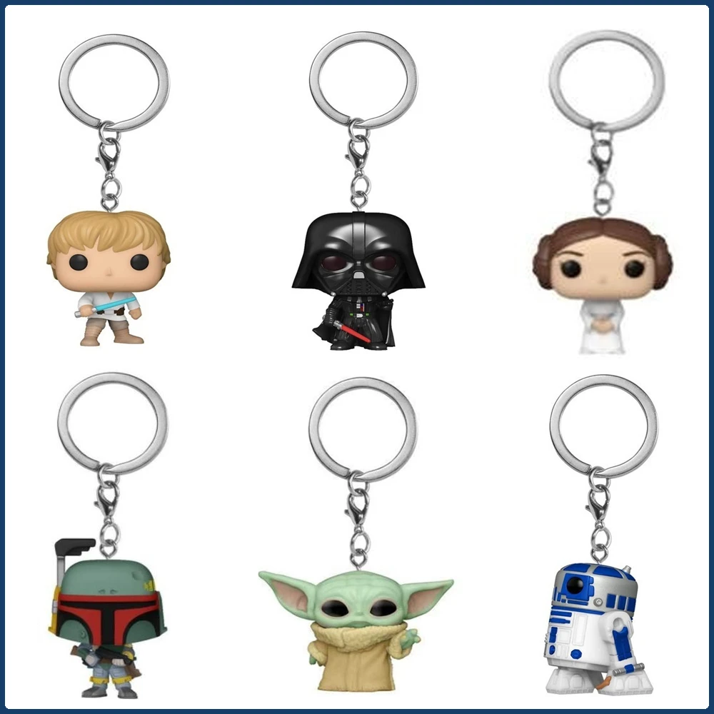 FUNKO Pocket Keychains Star Wars Master Yoda Luke Skywalker Stormtrooper Multiple Options Backpack Pendant Keychain Kids Gifts