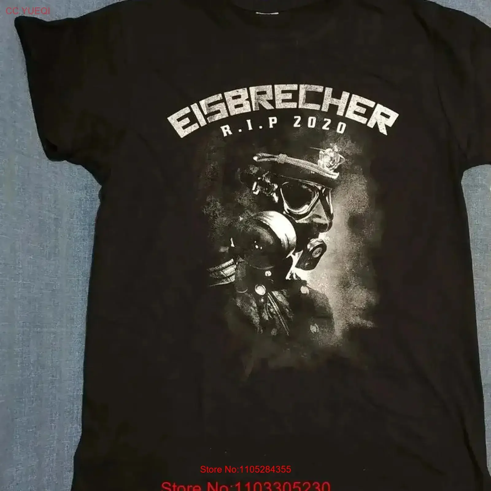 Camiseta de algodón negra de talla completa Hot Eisbrecher Band BL760, estilo vintage, lavada, cómoda, elástica, transpirable, informal