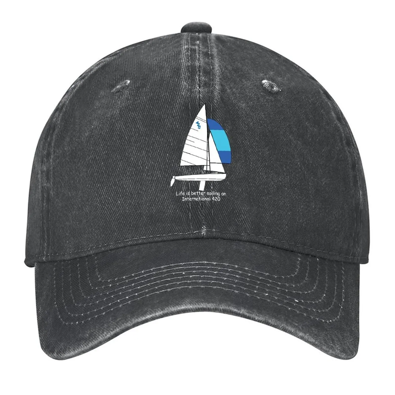 

International 420 - Life is better sailing an International 420 Baseball Cap hats on offer Ball Cap Sunhat Mens Caps Women's