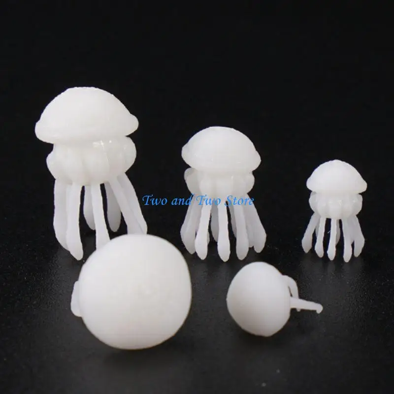 HX6F 16 Pcs/set Epoxy Filling Material Crystal Ocean Resin 3D Mini Jellyfish Modeling DIY Craft Accessories Decoration UV Filler