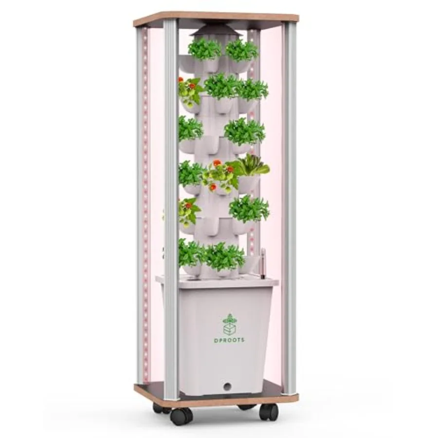 

Hydroponic Tower Growing System Kits 30 Pods Vertical Indoor Garden with 360 Full-Spectrum Lights and Automatic Water Circulati