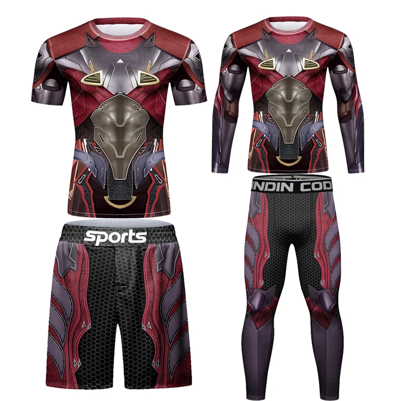 Boxing Compression Sportswear Running Sport Set Men's MMA Muay Thai Jiu Jitsu Rashguard Gym Fitness Workout Clothing Tracksuit