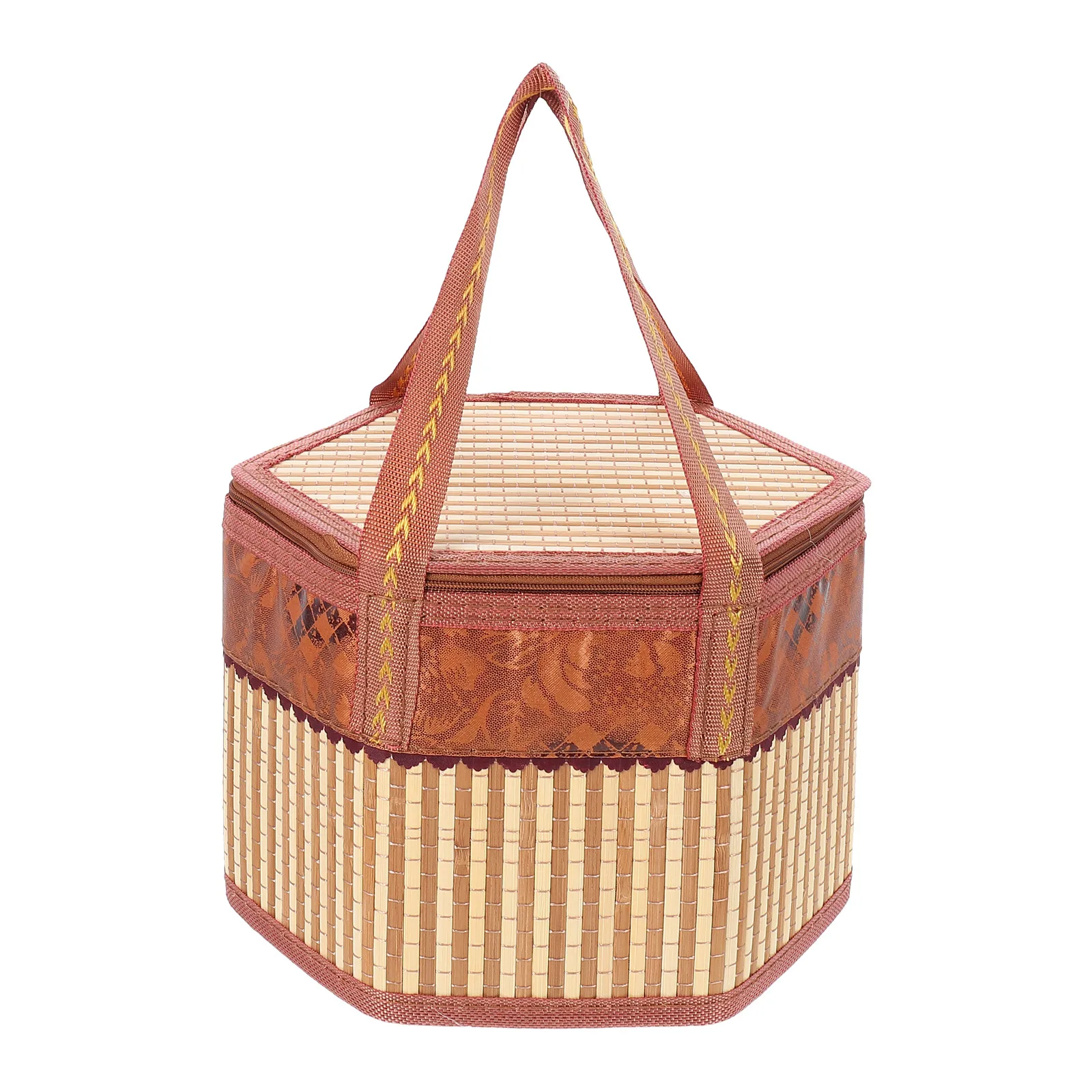 

Rustic Bamboo Picnic Large Capacity Multi-Function Food Storage Container Handheld Snacks Holder Crabs Wrapping Basket With