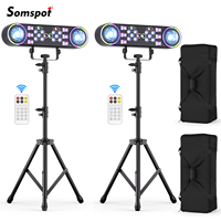 2PCS Bracket Effect Lights 7in1 RGBW LED Light Stand Kit W/Bag Magic Ball Beam Effect Light Remote Control DJ Disco Party Lights