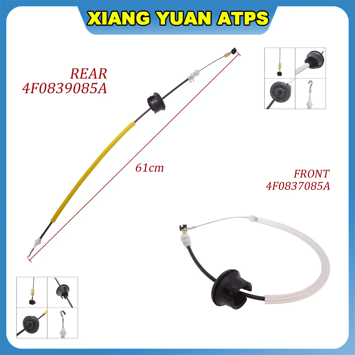 Fit For A6 2005-2011 S6 07-11 Front Rear Door Cable Interior Opening Doors Pull Cord Wire Bowden Cable 4F0837085A 4F0839085A