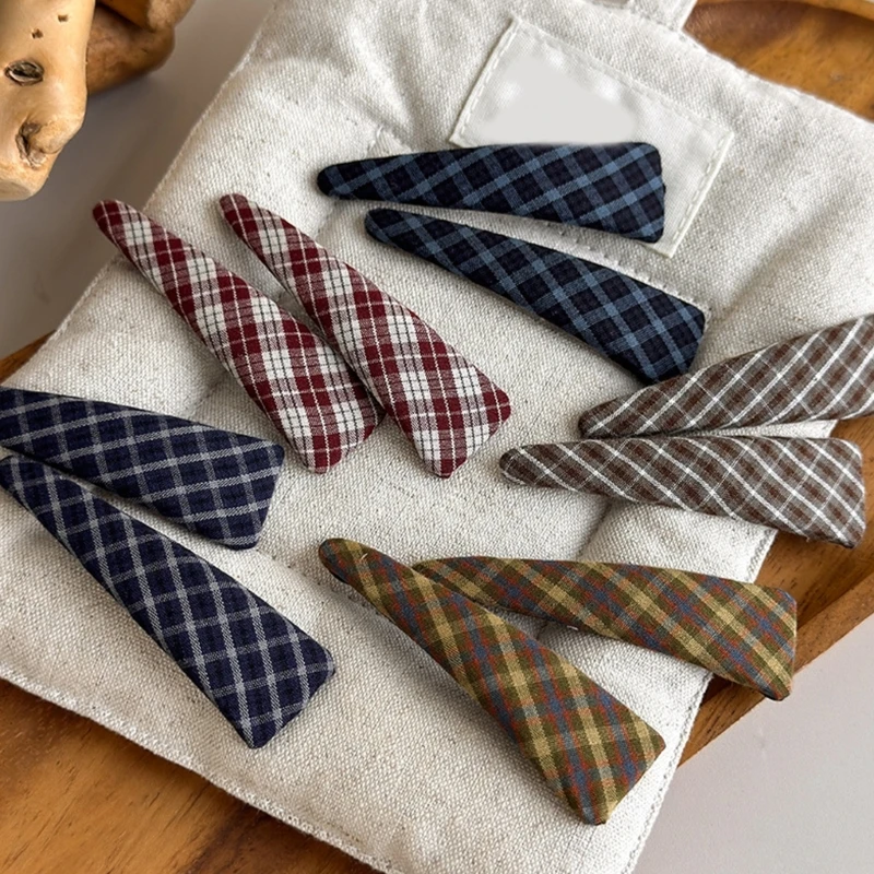 F92D Sweet Plaids Hair Clip Fashionable Simple Hairpin Sweet 2000s Trend Hair Clip