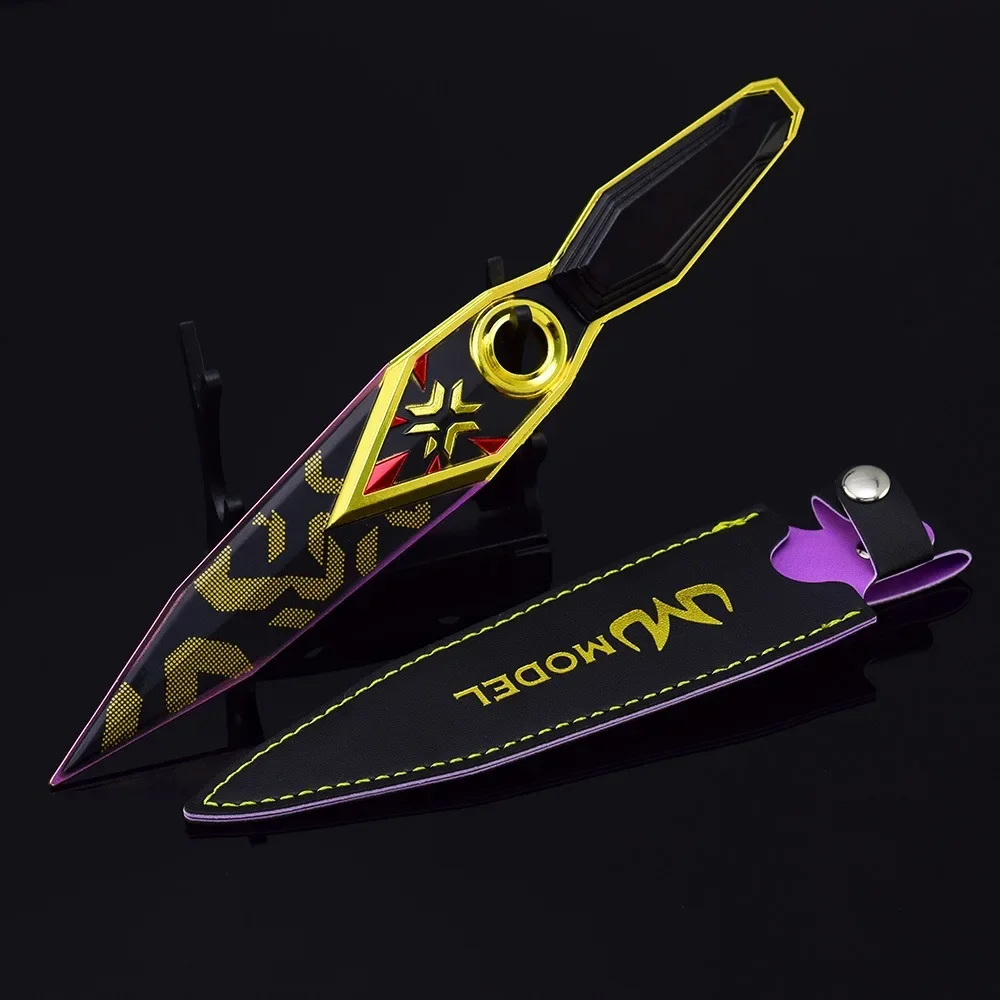 Valorant Weapon Champions 2023 Kunai Purple Edge, juego periférico de Metal, agentes Ninja, espada samurái, modelo de juguete para niños, 22cm