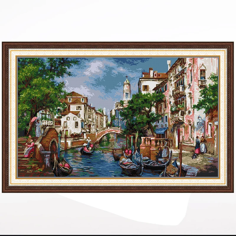 

Sao Paulo Street scenery cross-embroidered living room bedroom hanging painting, 11CT/14CT hand-embroidered