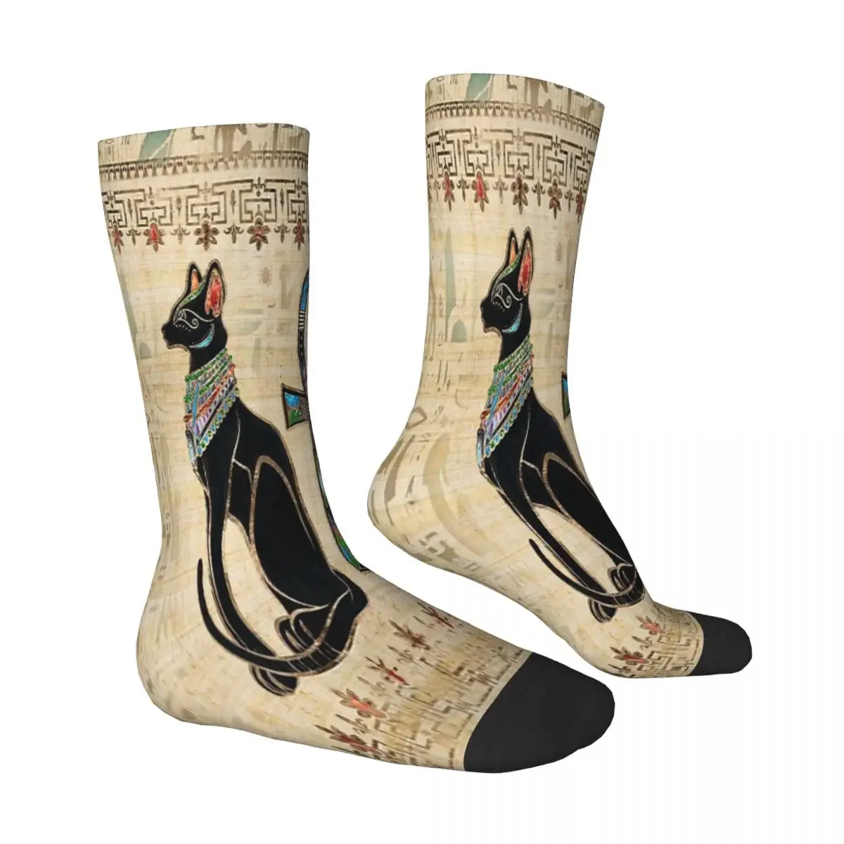 Cats And Ankh Cross Ancient Egypt Egyptian Socks Male Mens Women Spring Stockings Hip Hop