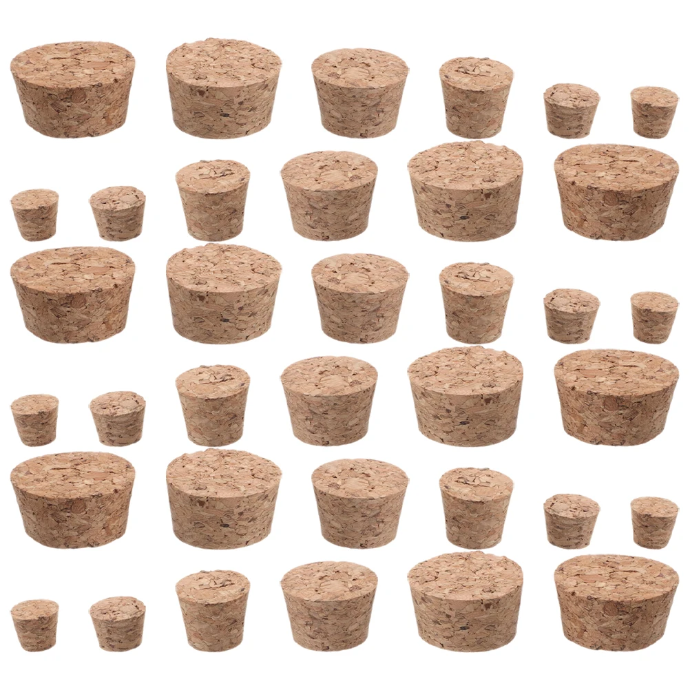 

36Pcs Wood Tapered Stoppers Sealing Cork Plugs for Bottles Jars Wishing Crafts Longterm Storage Solution Easy Grip