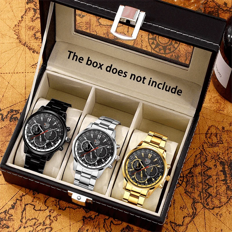 مجموعة ساعات عصرية كاجوال للأعمال مكونة من 5 قطع/مجموعة للرجال، مجموعة ساعات كوارتز عصرية لحفلات السفر للرجال، هدايا الهالوين