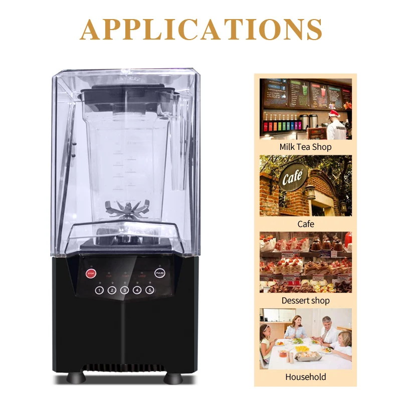 FEST smoothie blender shaved ice machine 1.8KW 1.5L silent shield  shaver  crusher commercial