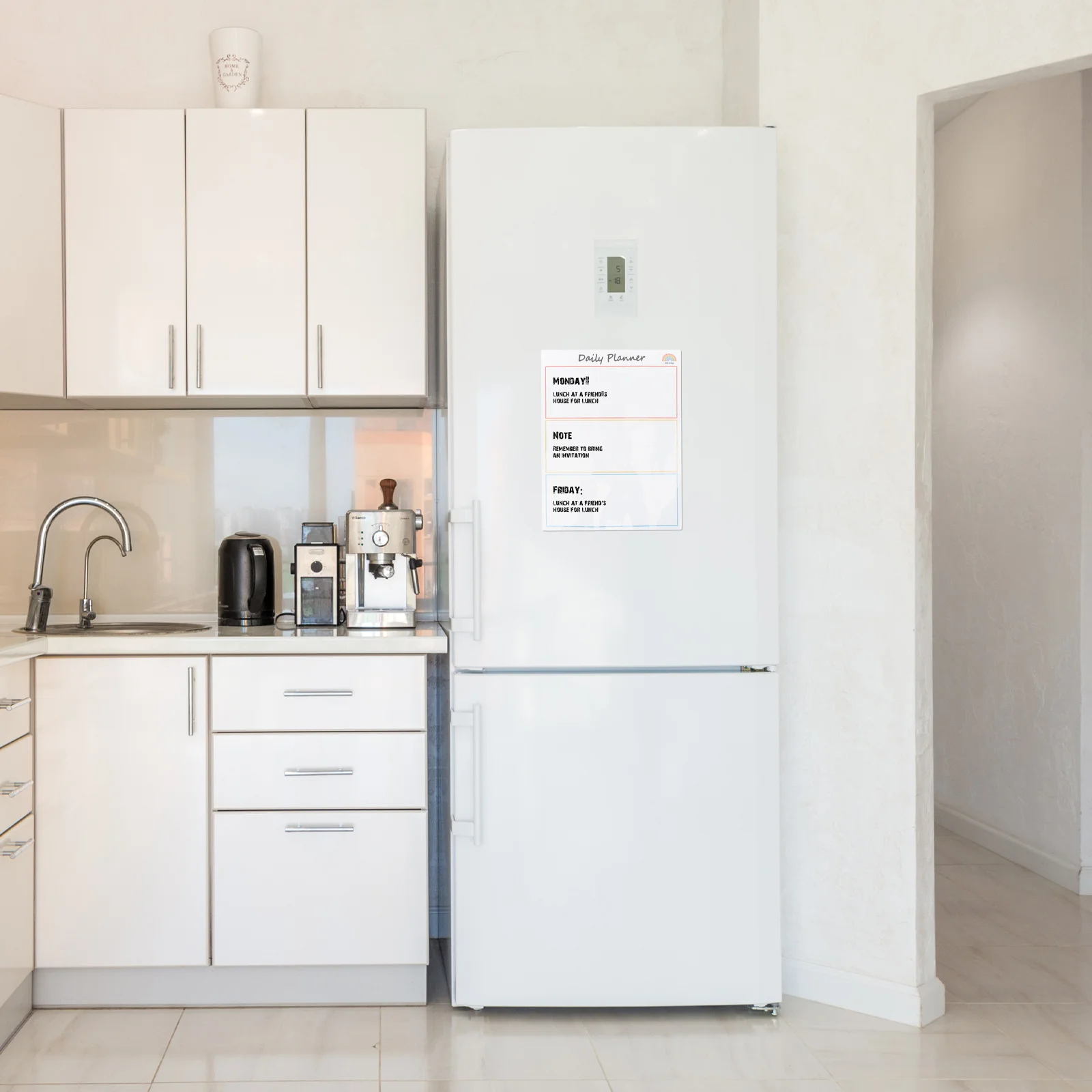 2pcs Magnetic Blackboard Sticker Reusable Dry Erase Board For School Daily Schedule Organizer Fridge Magnet Board