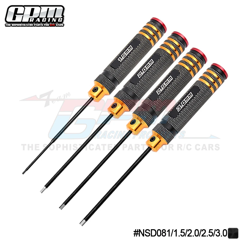 GPM Metric Hex Driver Wrench Set  4pcs set Hex 1.5/2.0/2.5/3.0mm Ti Tips