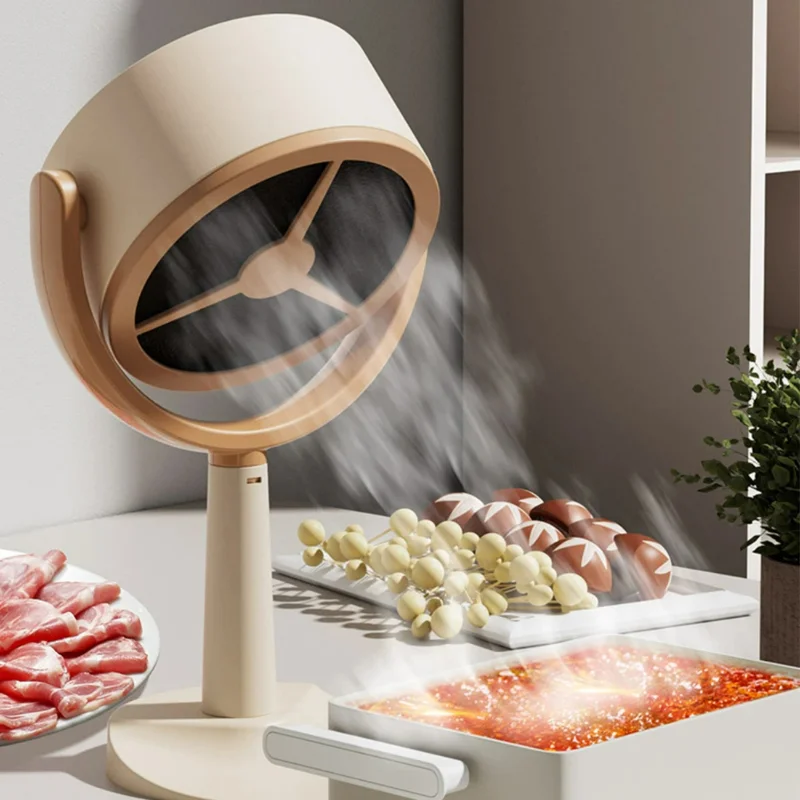 Desktop Range Hood  Kitchen USB Charging Exhaust Fan Hood Adjustable Suction Absorbs Oil Air Blower Extractor  Indoor BBQ