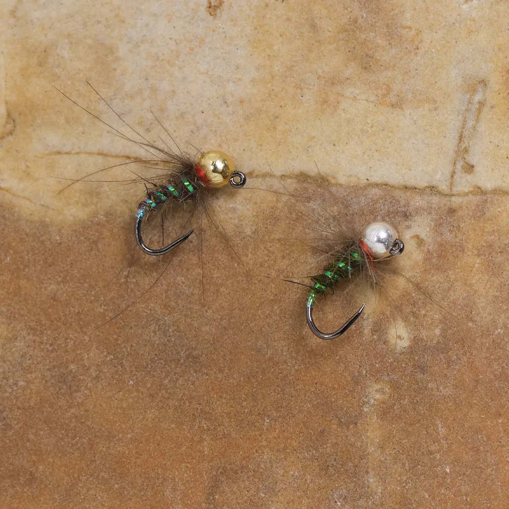 4 Stück # 16 Wolfram-Kugelkopf-CDC-Jig-Nymphenfliegen, widerhakenlose Jighaken, Wet Euro Nymph Fliegen zum Forellen- und Barschangeln, Köder – Detail 5