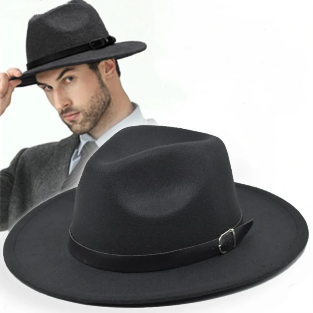 Vintage Fedora Hat British Retro Felt Jazz Hat Cowboy Hat Felt For Wedding Travel Business Gatherings