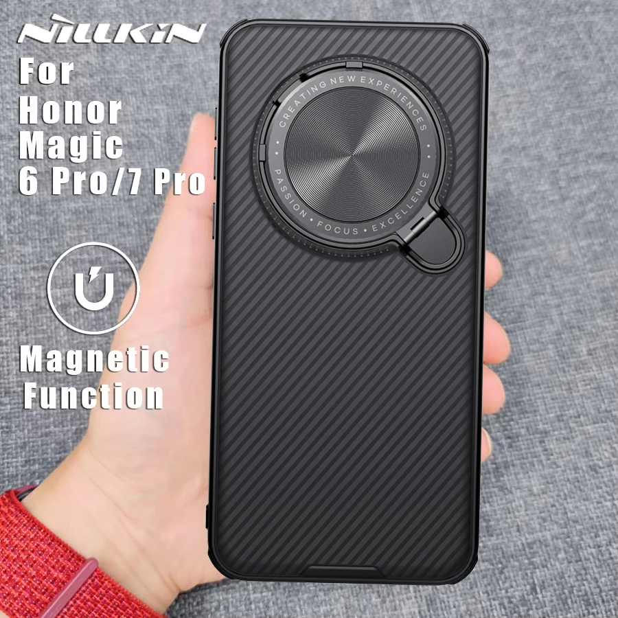 

NILLKIN for Honor Magic 7 Pro / 6 Pro 5G case Magsafe Magnetic Charging Adapt Lens Camera Protection CamShield Back cover