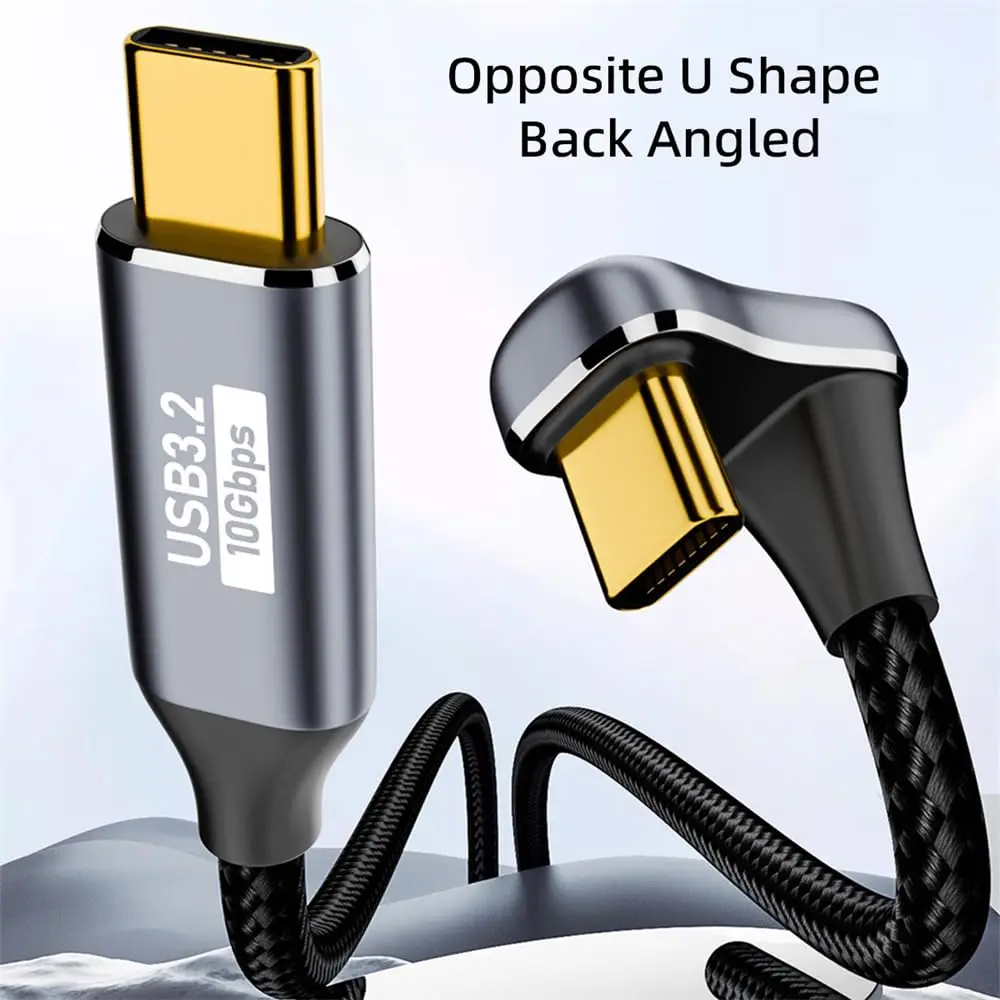 USB Type C Cable 180 Degree U Shape PD100W  Fast Charging Data Mobile Phone Charger Cable for Xiaomi Samsung Huawei USB-C Cord