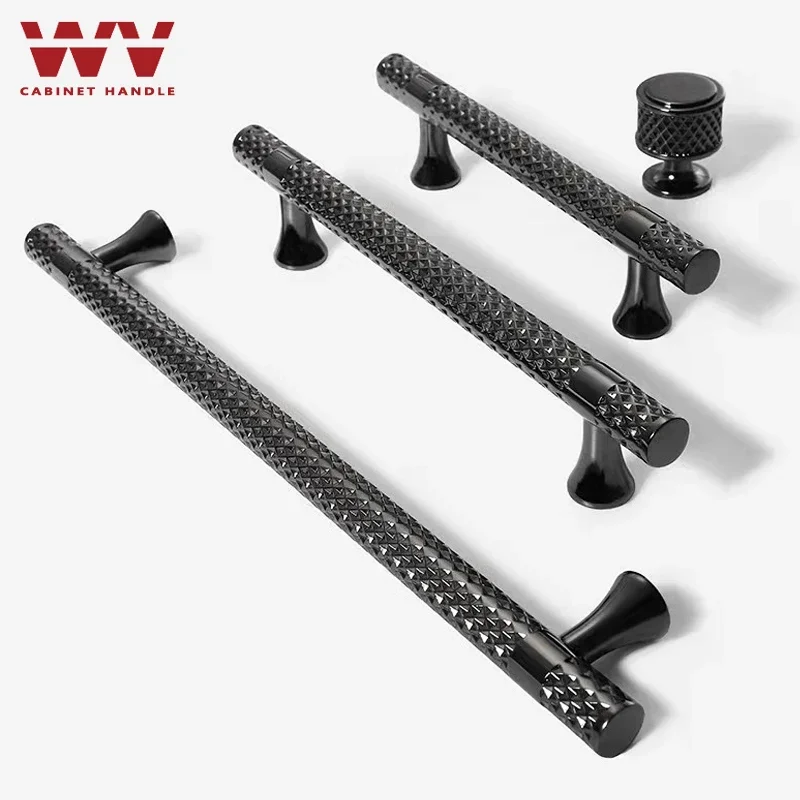 YM ドレッサー キャビネット ハンドル ワードローブ ブライトブラック ゴールド キッチンアクセサリー 食器棚 ドア クローゼット 引き出しノブ 家具金具